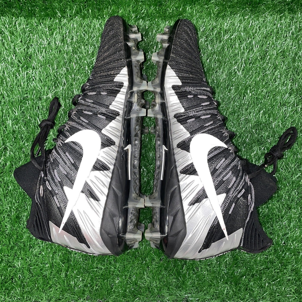 Size 14 Nike Alpha Menace Elite TD Football Cleats Black/White 871519-010 NEW Nike Alpha Menace Elite TD Black Silver Football Cleat Size  main image 3