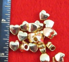 14KT GOLD ELECTROPLATED LOT OF 5 HEART CHARM SPACER