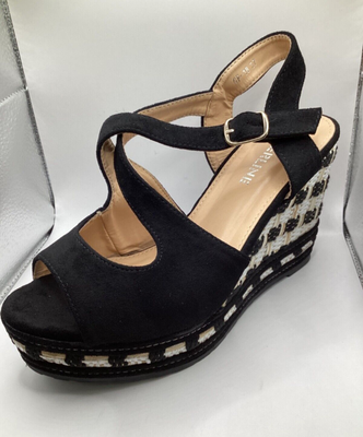 black suede wedge women's shoes