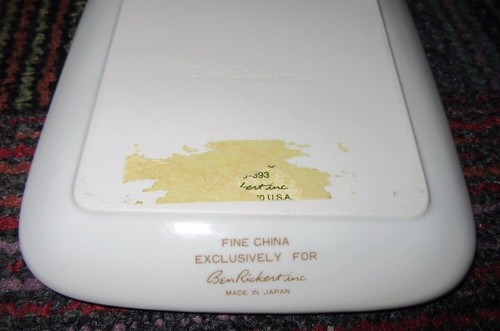VINTAGE BEN RICKERT 6" FLORAL SOAP SALTS FINE CHINA PIN TRAY, MADE IN JAPAN, GUC - Picture 8 of 8