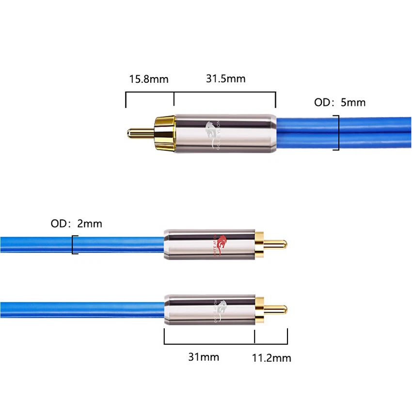 RCA to 2x RCA Male to Male Twin Phono Cable Lead Stereo Audio 0.75 - 30 Metres - Image 2 of 4