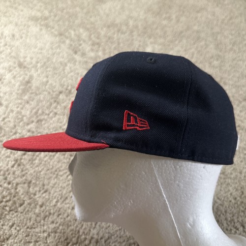 Cleveland Indians Hat Cap Youth 6 5/8 Blue Fitted 5950 New Era MLB On Field - Picture 2 of 10