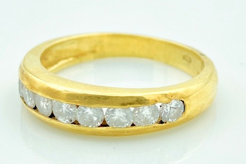 Bague Alliance Or 18 Carats Avec Diamants - 0.06 Carat, Taille 57, 3.30g, Parfait état Occasion