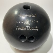 Vintage Brunswick Black Beauty Bowling Ball O...