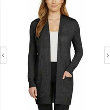 MATTY M WOMEN'S  SUPER SOFT POCKET DUSTER CARDIGAN(CHARCOAL SMALL)NWT