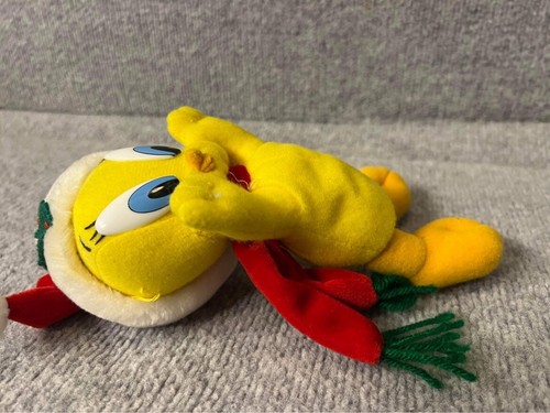 Vintage 1997 Looney Tunes Sliding Christmas Santa Tweety Plush Pristine VGC VTG - Picture 7 of 12