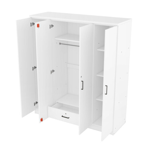 3-Door Wardrobe and 2 Drawers 4-Door Wardrobe with Drawer Bedroom Furniture Sets - Picture 16 of 66