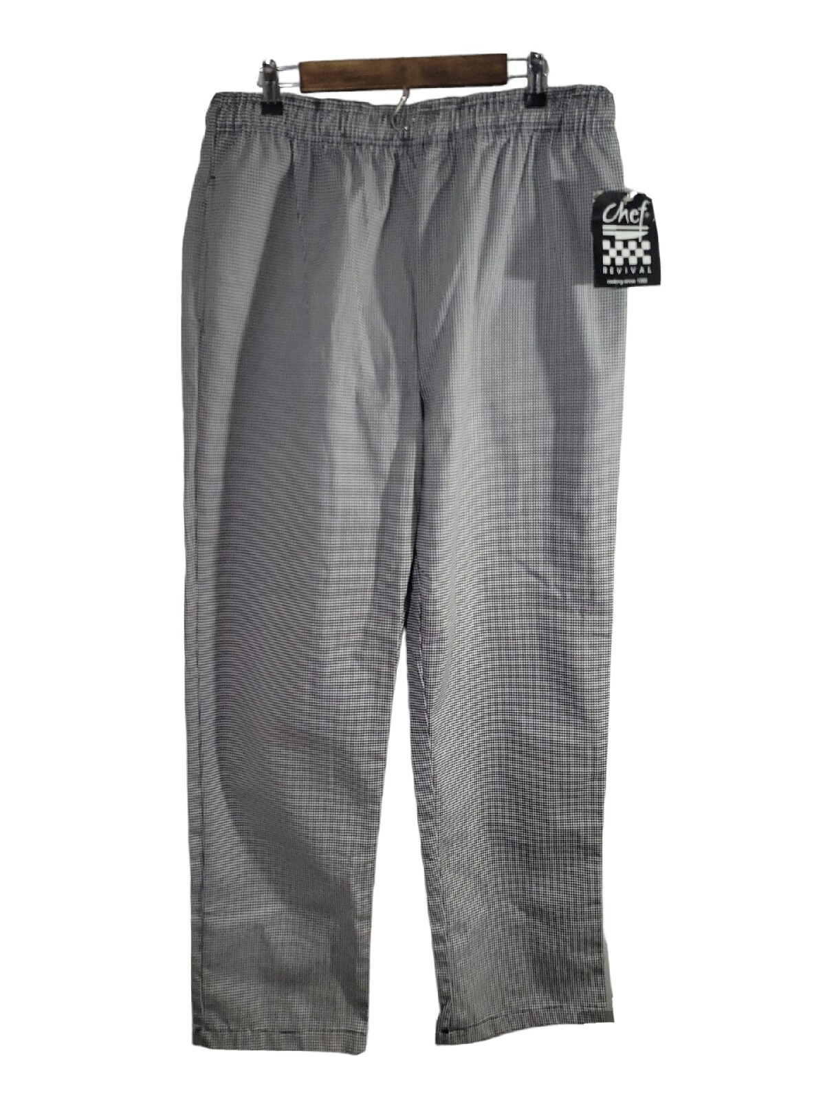 Chef Revival Basic Chef Pants Houndstooth Black White Sz XL Mens