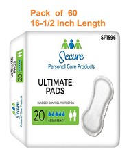 60 Count Bladder Control Pad Secure Ultimate Pads Super Heavy Absorbency SP1596