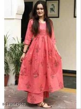 Indian Traditional Wear Jaipuri Rayon Printed Office Wear Kurti Palazzo Set