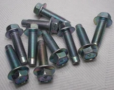 M10 10mm X 1.25 Fine X 30mm Thread Hex Flange Head Bolt Lot Of 10 Bolts 