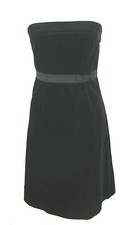 J Crew Dress Sz 4 Strapless Black Velvet LBD Cocktail Party Holiday Womens