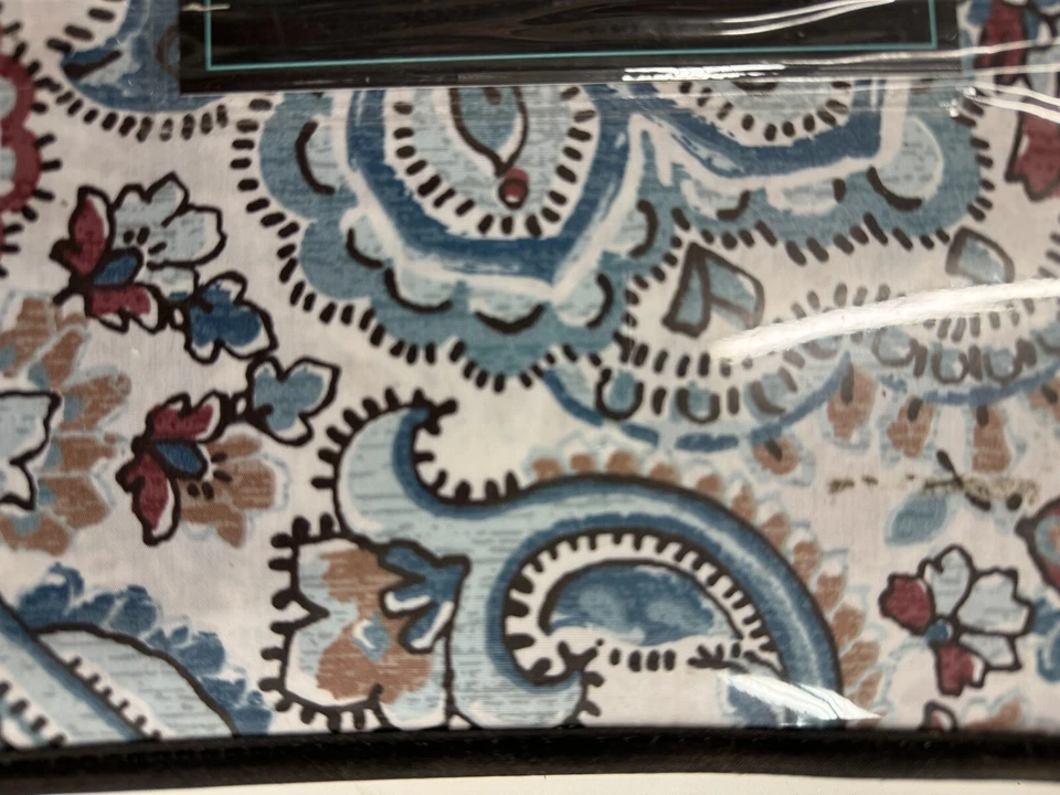 Edredón Cynthia Rowley Completo/Queen Nuevo Paisley Azul Rojo Blanco Foto 3 de 4