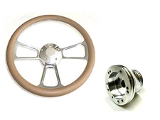 Artic Cat Prowler 14" Billet & Tan Steering Wheel Includes Horn & Adapter 