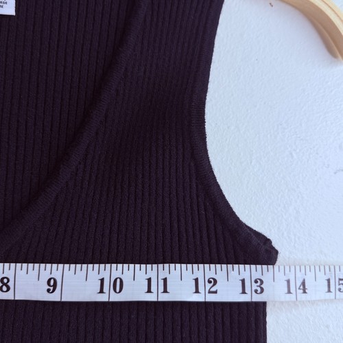 Vestido Suéter Magaschoni Cuello en V Acanalado Sin Mangas Negro Talla M - Imagen 7 de 8