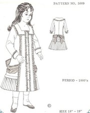 Period DOLL DRESS PATTERN Victorian German French ANTIQUE / vintage look 5009