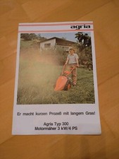 Agria 300 Motormäher Prospekt Balkenmäher