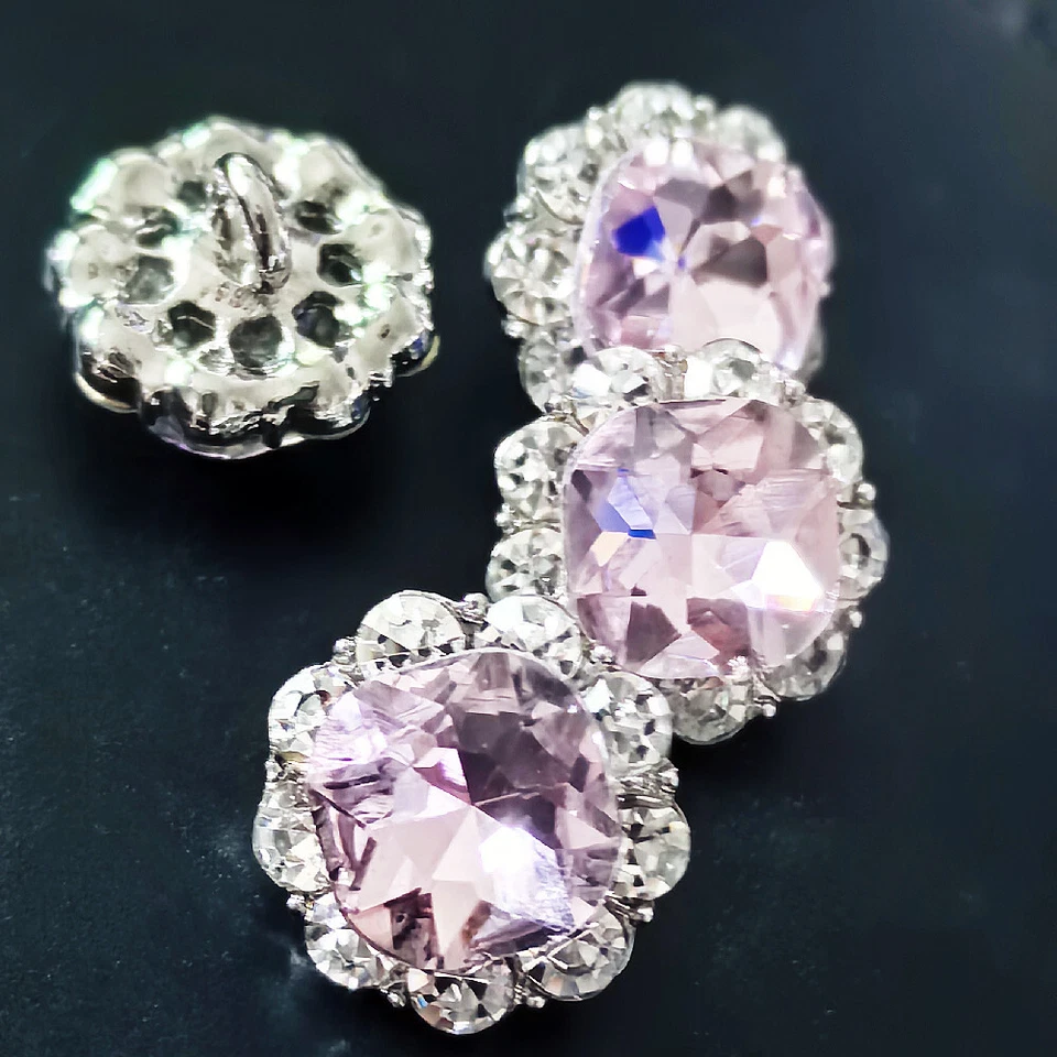 6Pcs Rhinestone Buttons Ladies Girls Clothes DIY Crafts Sewing Accessories - Image 4 of 4