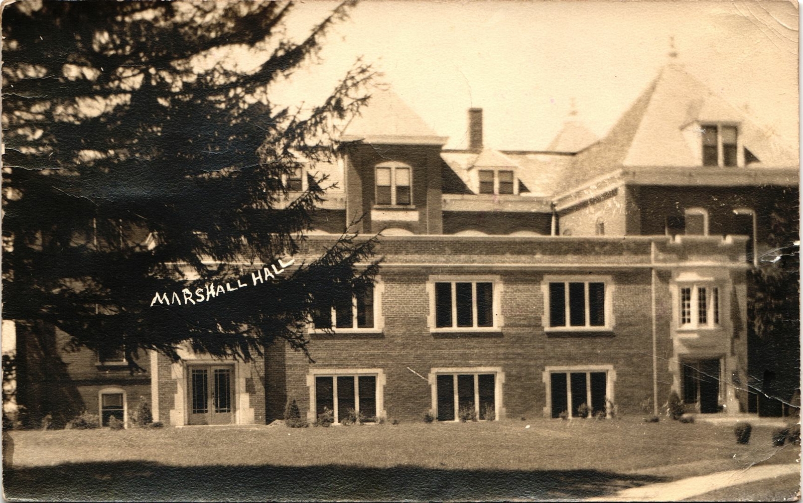 MARSHALL HALL TARKIO COLLEGE real photo postcard TARKIO MO c1910 rppc