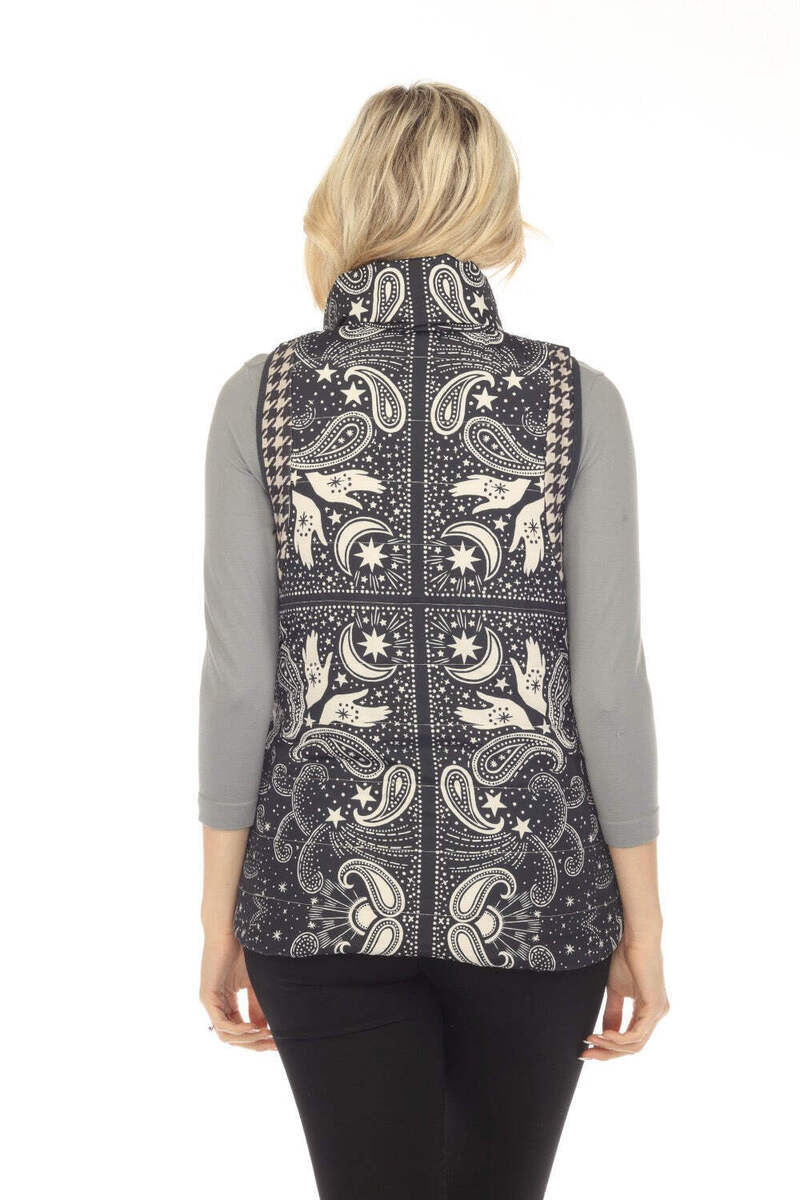 Johnny Was Sasha Mixed Print Zip Front Reversible Vest Boho Johnny Was Sasha Mixed Print Zip Front Reversible Vest Boho