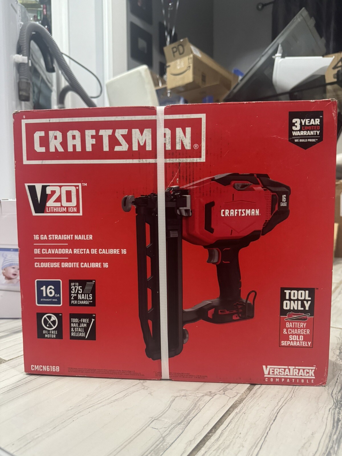 Craftsman CMCN616B V20 16 Gauge Cordless Finish Nailer Tool Only