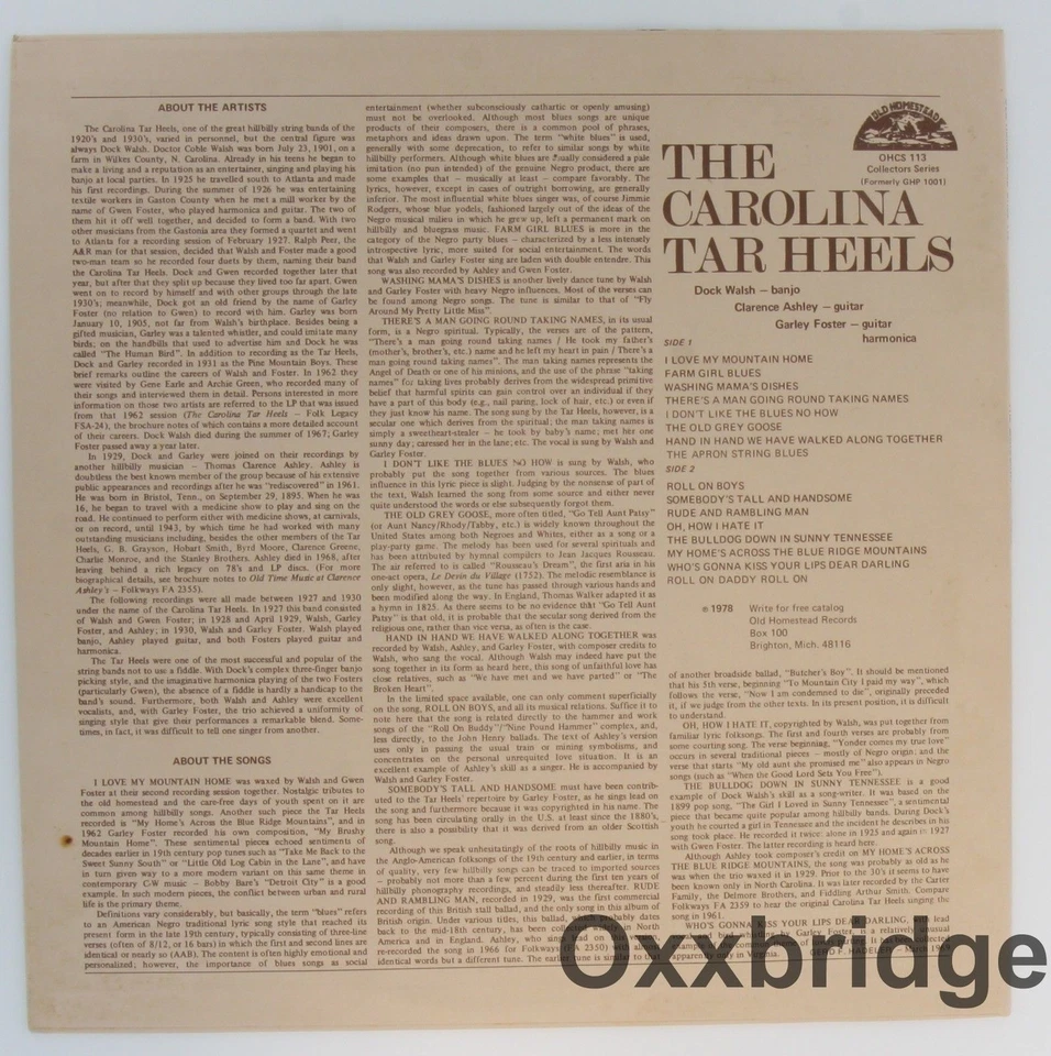 THE CAROLINA TAR HEELS SEALED Look Who's Coming! COUNTRY FOLK COMPILATION VINYL - Image 2 of 3