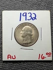 1932 Washington Silver Quarter XF/AU Condition | Strong Detail. First Issue.