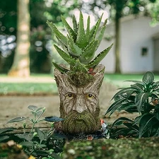 Face Planter - Unique Old Man Tree Face Planters for Outdoor Indoor Plants with