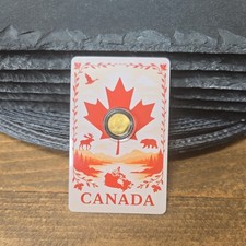 2025 1/1000 Oz .9999 Fine Gold Maple Leaf Coin Canada Wildlife Theme In/COA Card