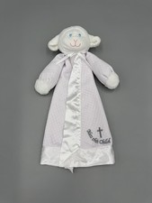 Mary Meyer Baby White Quilted Lamb Sheep Lovey Bless This Child Satin Trim
