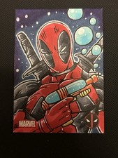 2025 Topps Chrome Deadpool Original Sketch Gilbert Perez Autograph Trading Card