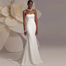 Morden Spaghetti Strap Wedding Dresses Simple Mermaid Bridal Gowns Customized