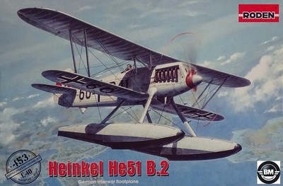 Roden Heinkel He51 B.2 German interwar floatplane Bausatz Kit 1:48 Kit Art 453
