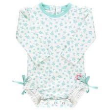 RuffleButts Whimsical Charm Long Sleeve One Piece Rash Guard swimsuit 3-6 mo