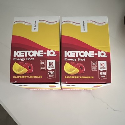 2 Ketone-IQ Raspberry Lemonade Energy Shot 6 Packs No Caffeine Zero Sugar