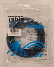 LDKCOK Cable USB 3.0 Type A Male to A Male Braided Blue Extension Cable 20ft NEW