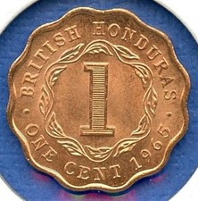 1965 Belize British Honduras 1c Cent Queen Elizabeth II BU MS RD Uncirculated