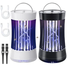 2 Packs Indoor Electric Bug Zapper with Fan, 2-In-1 Plug-In 1500V High Voltage M