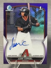 🔥⚾️JUAN CORNIEL 2023 Bowman Chrome Prospect 1st Purple Refractor Auto /250!⚾️🔥
