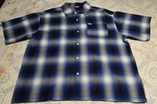 CalTop Shirt Mens 3XL Blue Black White Plaid Button Up Made in USA Style #2000