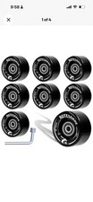 ROTESONNE 8 Pack 78A Quad Roller Skate Wheels 65 X 36mm Black ABEC-9 Bearings