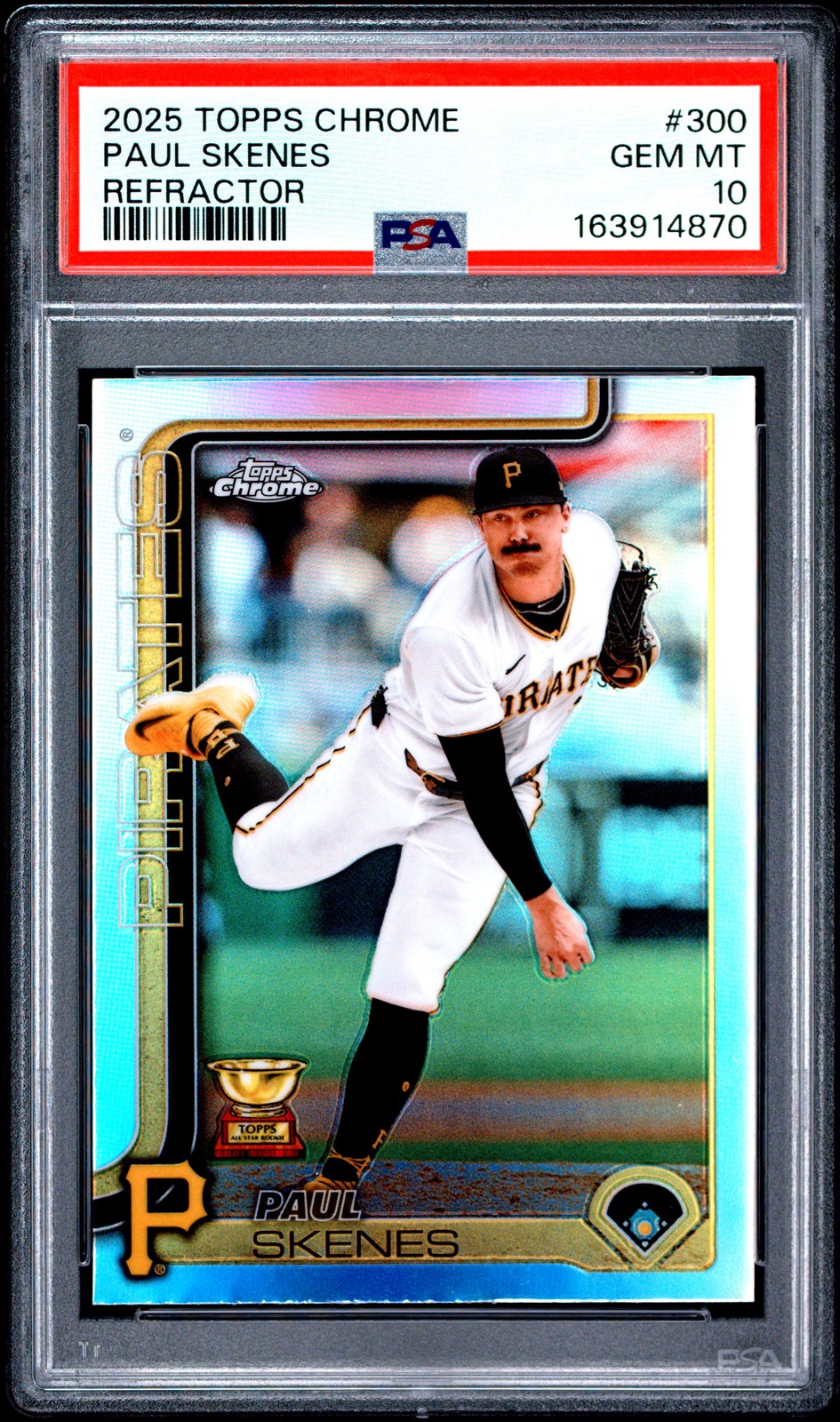 2025 TOPPS CHROME REFRACTOR #300 PAUL SKENES PSA 10
