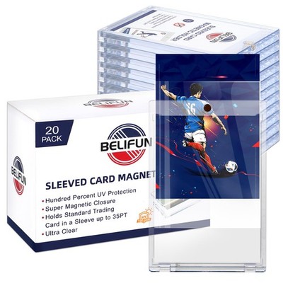 20Pack One Touch SleevedCard MagneticHolders  35PT Trading Card Holders, UV P...