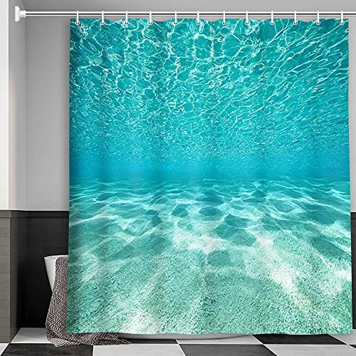 Süßer blauer Ozean Duschvorhang, Natur Unterwasser 71" Breite x 71" Länge (1er Pack) türkis - Bild 3 von 7