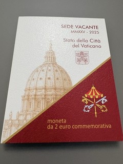2 Euro commemorativo Vaticano 2025 Sede Vacante MMXXV in confezione Zecca