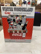Enesco Coke Winter Wonderland Deluxe Action Musical New In Box 1994