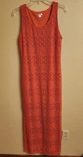 Xhilaration Maxi Dress Size Medium Sleeveless Orange Lined Side Slit Polyester 