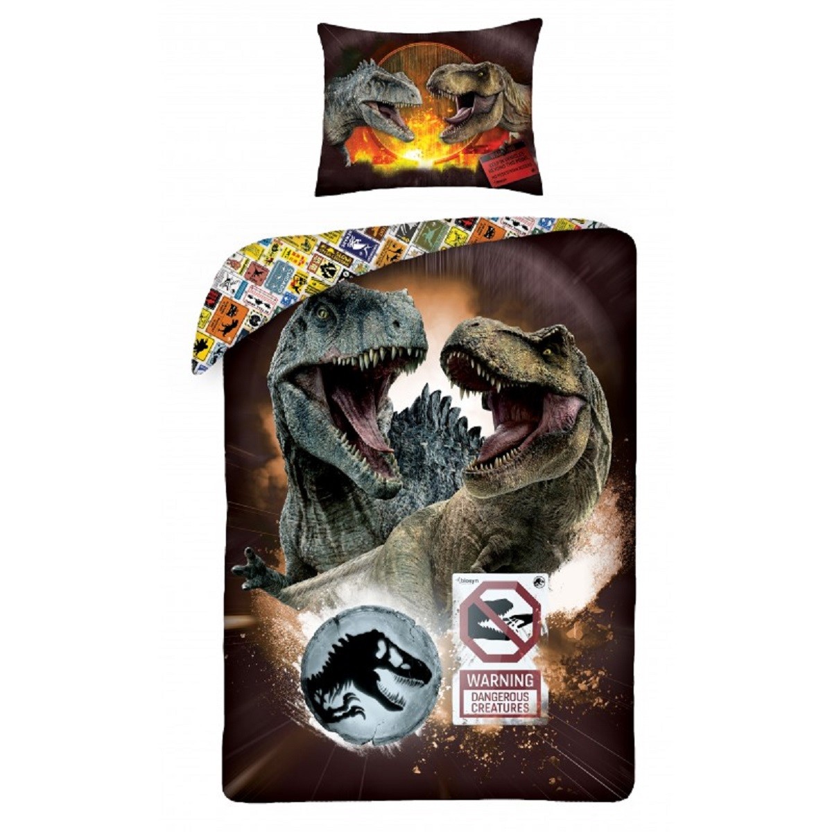 Jurassic World Bettwäsche Set aus Baumwolle 140 × 200 cm + 70 x 90 cm