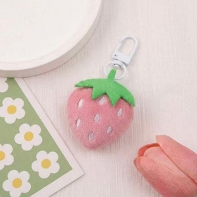 Soft Plush Storage Bag with Strawberry Look for School Supplies Cosmetics