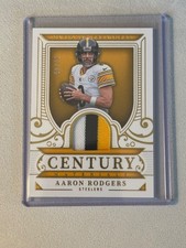 Aaron Rodgers 2025 National Treasures 3 Color Century Patch /49 #CM-ARS Steelers